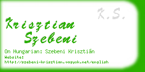 krisztian szebeni business card
